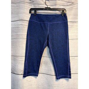 Zella Blue Heathered Mid-Rise Cropped Leggings Size M